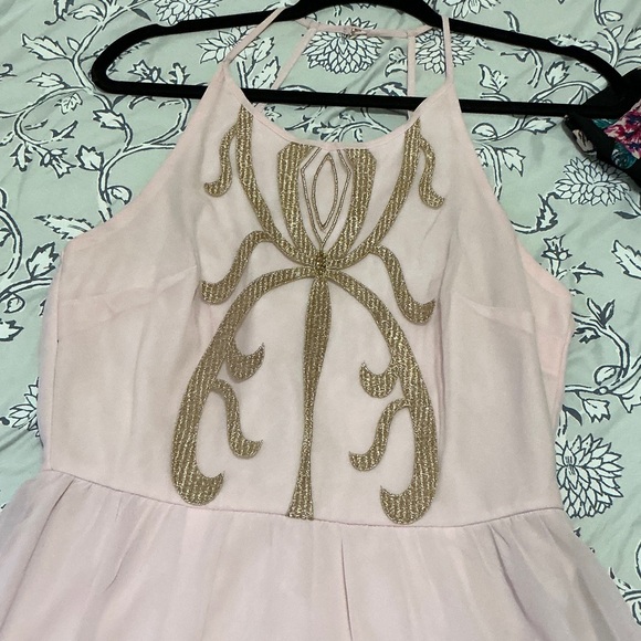 Alya Dresses & Skirts - Alya Pink and Gold Mini Dress